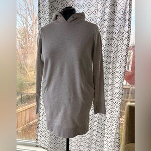Athleta Sweatshirt Hoodie Dress marled grey Long Sleeve Thumbholes  size large